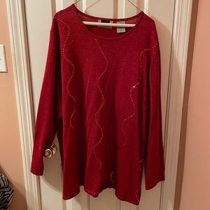 🎄Red Maggie Barnes Sequin Glitter Plus size Sweater